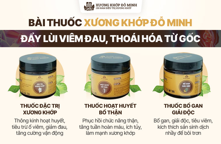 Sự kết hợp 3 bài thuốc nhỏ trong một liệu trình Xương Khớp Đỗ Minh